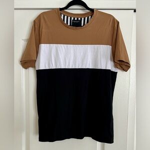 Men’s Denim & Flower Color Block T-Shirt